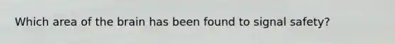 Which area of the brain has been found to signal safety?