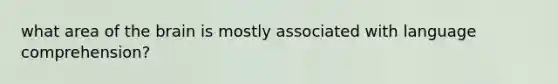 what area of <a href='https://www.questionai.com/knowledge/kLMtJeqKp6-the-brain' class='anchor-knowledge'>the brain</a> is mostly associated with language comprehension?