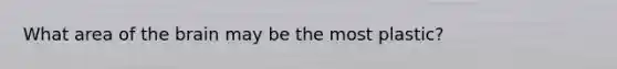 What area of the brain may be the most plastic?