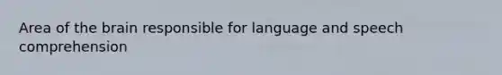 Area of the brain responsible for language and speech comprehension