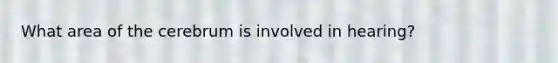 What area of the cerebrum is involved in hearing?