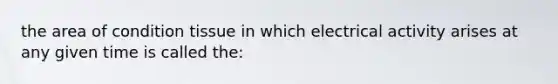 the area of condition tissue in which electrical activity arises at any given time is called the: