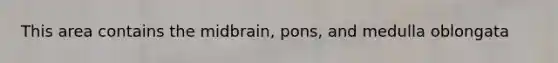 This area contains the midbrain, pons, and medulla oblongata