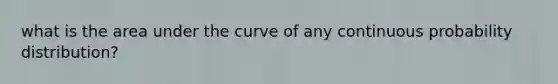 what is the area under the curve of any continuous probability distribution?