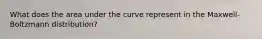 What does the area under the curve represent in the Maxwell-Boltzmann distribution?