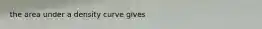 the area under a density curve gives