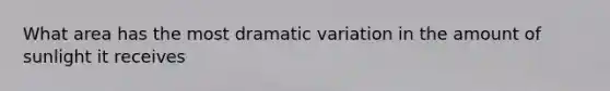 What area has the most dramatic variation in the amount of sunlight it receives