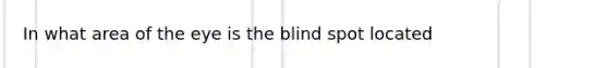 In what area of the eye is the blind spot located