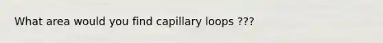 What area would you find capillary loops ???