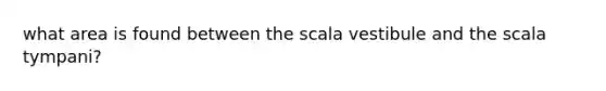 what area is found between the scala vestibule and the scala tympani?