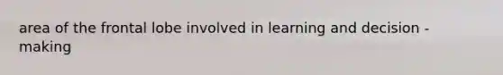 area of the frontal lobe involved in learning and decision - making
