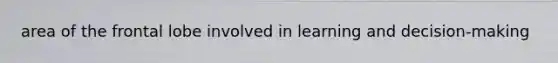 area of the frontal lobe involved in learning and decision-making