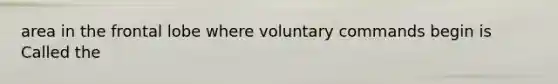 area in the frontal lobe where voluntary commands begin is Called the