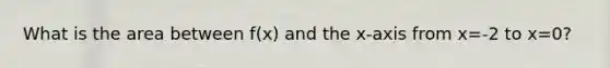 What is the area between f(x) and the x-axis from x=-2 to x=0?