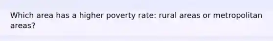 Which area has a higher poverty rate: rural areas or metropolitan areas?