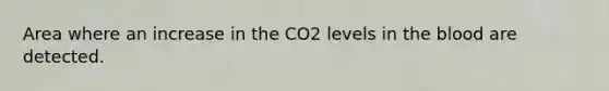 Area where an increase in the CO2 levels in <a href='https://www.questionai.com/knowledge/k7oXMfj7lk-the-blood' class='anchor-knowledge'>the blood</a> are detected.