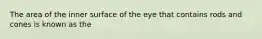 The area of the inner surface of the eye that contains rods and cones is known as the