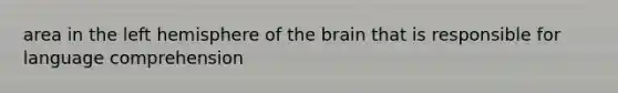 area in the left hemisphere of the brain that is responsible for language comprehension