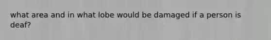 what area and in what lobe would be damaged if a person is deaf?