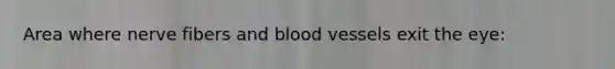 Area where nerve fibers and blood vessels exit the eye: