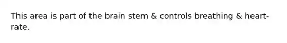 This area is part of the brain stem & controls breathing & heart-rate.