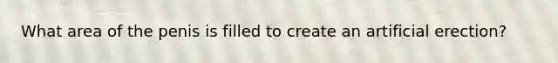 What area of the penis is filled to create an artificial erection?