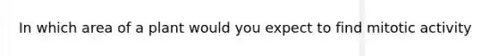 In which area of a plant would you expect to find mitotic activity