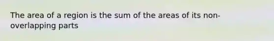 The area of a region is the sum of the areas of its non-overlapping parts