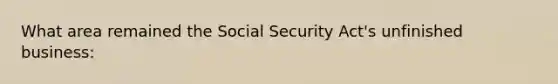 What area remained the Social Security Act's unfinished business: