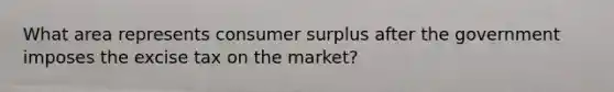 What area represents consumer surplus after the government imposes the excise tax on the market?