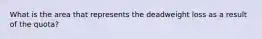 What is the area that represents the deadweight loss as a result of the quota?