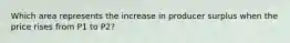 Which area represents the increase in producer surplus when the price rises from P1 to P2?