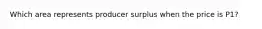 Which area represents producer surplus when the price is P1?