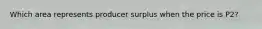 Which area represents producer surplus when the price is P2?