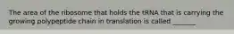 The area of the ribosome that holds the tRNA that is carrying the growing polypeptide chain in translation is called _______