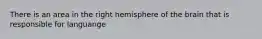 There is an area in the right hemisphere of the brain that is responsible for languange