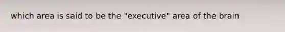 which area is said to be the "executive" area of the brain