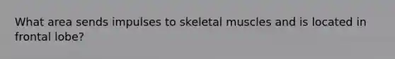 What area sends impulses to skeletal muscles and is located in frontal lobe?