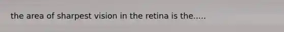 the area of sharpest vision in the retina is the.....