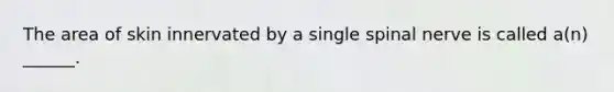 The area of skin innervated by a single spinal nerve is called a(n) ______.
