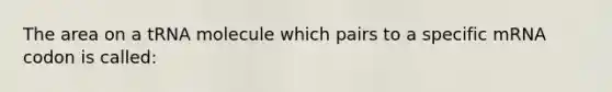 The area on a tRNA molecule which pairs to a specific mRNA codon is called: