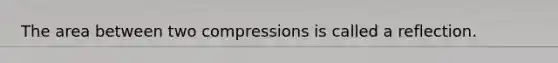 The area between two compressions is called a reflection.