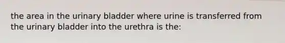 the area in the urinary bladder where urine is transferred from the urinary bladder into the urethra is the: