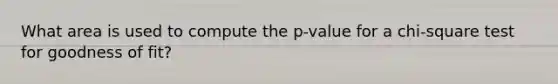 What area is used to compute the​ p-value for a​ chi-square test for goodness of​ fit?