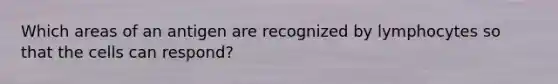 Which areas of an antigen are recognized by lymphocytes so that the cells can respond?