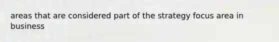 areas that are considered part of the strategy focus area in business