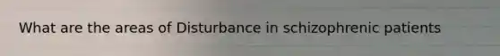 What are the areas of Disturbance in schizophrenic patients