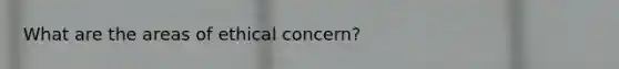 What are the areas of ethical concern?