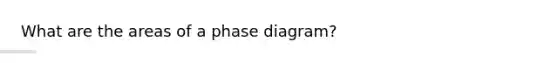 What are the areas of a phase diagram?