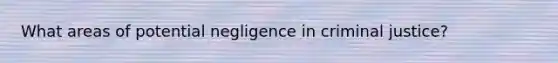 What areas of potential negligence in criminal justice?